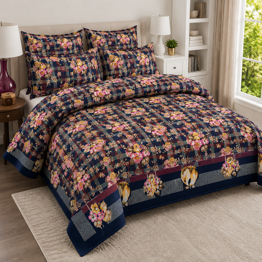 Elegant Floral Printed Bed Sheet Set