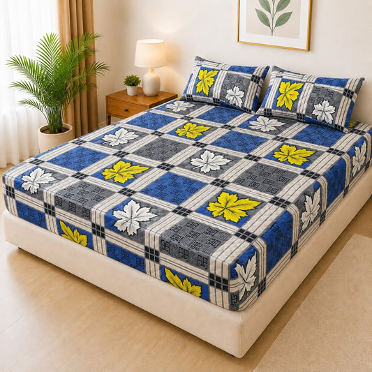 Printed Fancy Quilted Waterproof Mattress Fitted Bed Sheet With Pillows Covers